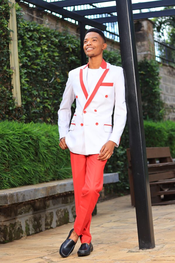 White blended Tuxedo Suit